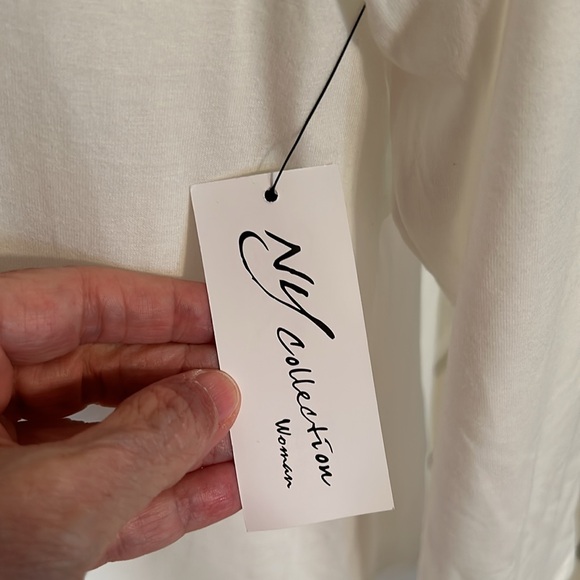 NWT NY Collection Long Sleeve Knit Cardigan with Chiffon Back - Picture 9 of 11